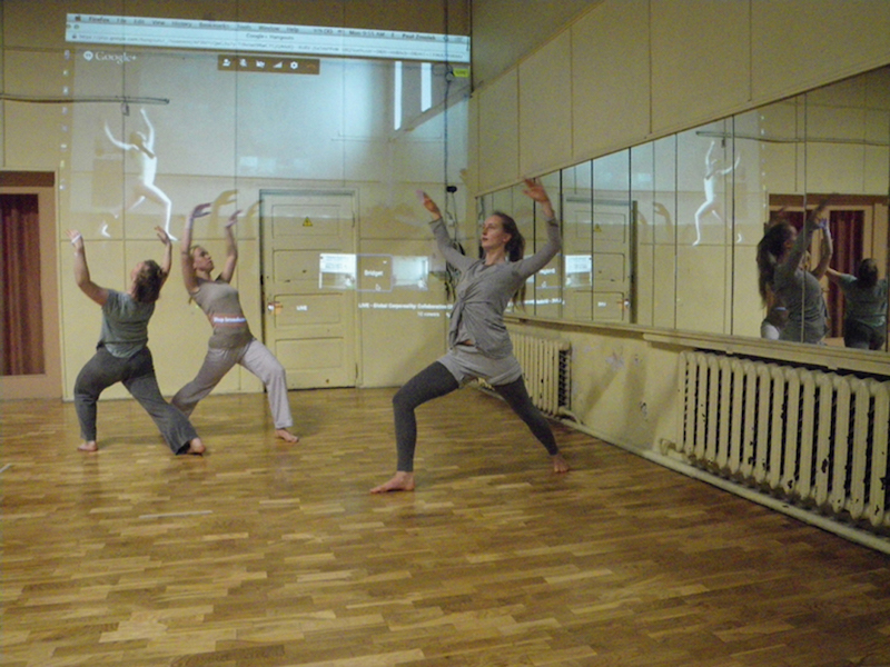 LKA dancers with projection of ISU dancer, image by Paul Zmolek